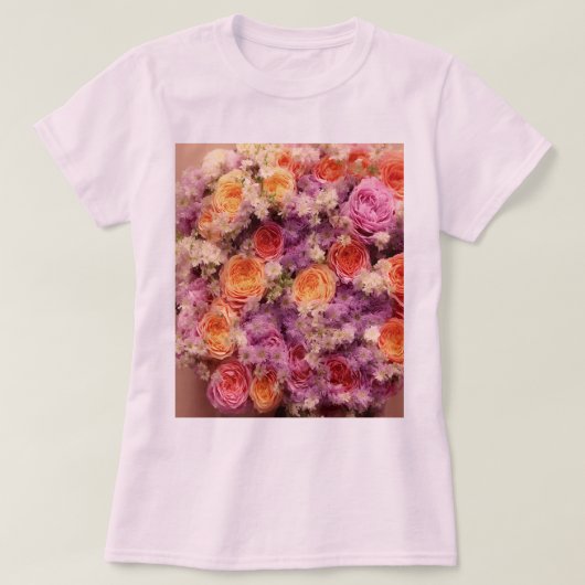 Bloemkool van Bouquet Vrouwen Roze T-Shirt (Design voorkant)