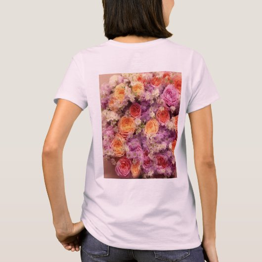 Bloemkool van Bouquet Vrouwen Roze T-Shirt (Achterkant)
