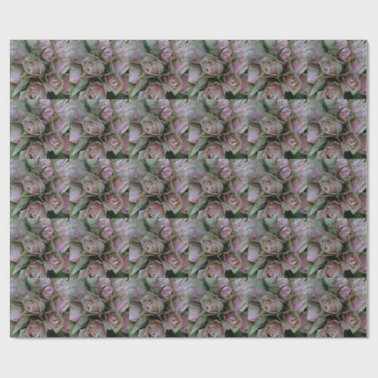 Bloemkool van roze groene Rozen Cadeaupapier (Vlak)