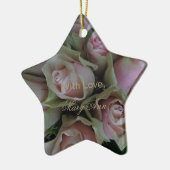 Bloemkool van roze groene Rozen Keramisch Ornament (Links)