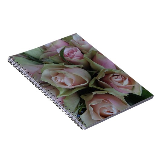 Bloemkool van roze groene Rozen Notitieboek (Rechterzijde)