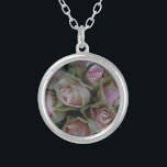 Bloemkool van roze groene Rozen Zilver Vergulden Ketting<br><div class="desc">Bloemkool van roze groene Rozen</div>