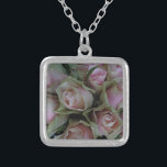 Bloemkool van roze groene Rozen Zilver Vergulden Ketting<br><div class="desc">Bloemkool van roze groene Rozen</div>