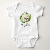 bloemkool vegan baby grappige outfit romper (Voorkant)