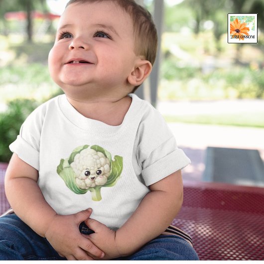 bloemkool vegan baby grappige outfit romper