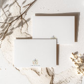 Bloemkraagmonogram gepersonaliseerd notitiekaartje