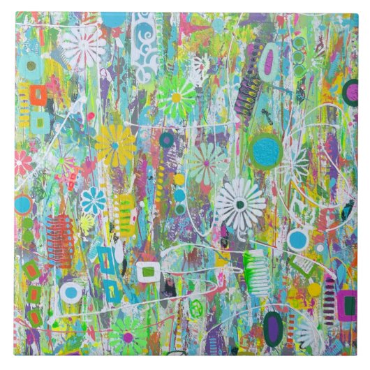 Bloemkracht 6 x 6 keramische Tegel Tegeltje (Voorkant)