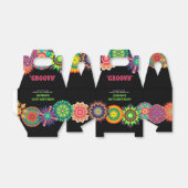 Bloemkracht 70's kleurrijke verjaardag bedankdoosjes (Uitgevouwen)