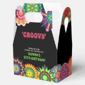 Bloemkracht 70's kleurrijke verjaardag bedankdoosjes (Geopend)