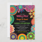 Bloemkracht 70's kleurrijke verjaardag kaart (Voorkant)