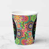 Bloemkracht 70's kleurrijke verjaardag papieren bekers (Rechts)