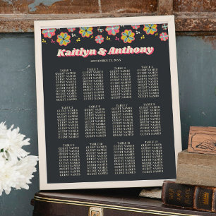 Bloemkracht 70's Retro Groovy Wedding Seating Seat Poster