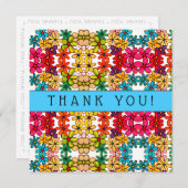 Bloemkracht Abstract caleidoscooppatroon Bedankkaart (Voorkant / Achterkant)