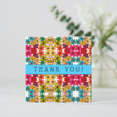 Bloemkracht Abstract caleidoscooppatroon Bedankkaart (Staand voorkant)