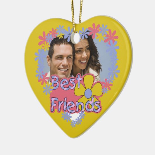 Bloemkracht Beste Vrienden Foto Keepsake Keramisch Ornament (Links)