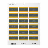 Bloemkracht - gele en grijze adresetiketten etiket (Full Sheet)