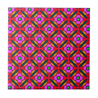 Bloemkracht in roze design tegeltje