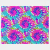 Bloemkracht - Kleurrijk spiraalvormig batikpatroon Fleece Deken (Voorkant (Horizontaal))