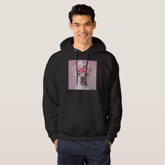 Bloemkracht Leuke Pitbull Hoodie (Voorkant volledig)