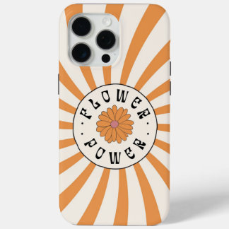 Bloemkracht met psychedelische Oranje stralen iPhone 15 Pro Max Hoesje