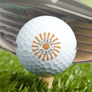 Bloemkracht met psychedelische Oranje stralen Golfballen