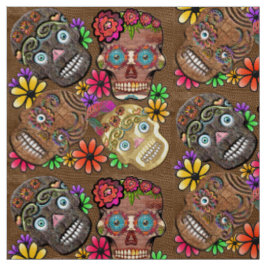 Bloemkracht Mexicaanse suiker schedels Stof