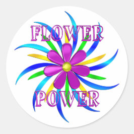 Bloemkracht spiraal ronde sticker