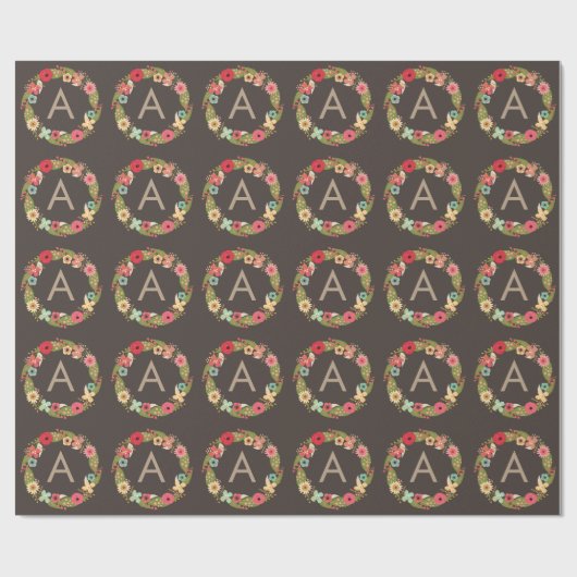 BLOEMKRANS BABY SHOWER MONOGRAM INPAKPAPIER (Vlak)