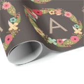 BLOEMKRANS BABY SHOWER MONOGRAM INPAKPAPIER (Rol Hoek)