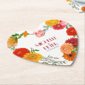 Bloemkrans- Bewaar de datum Kartonnen Onderzetters (Gekanteld)