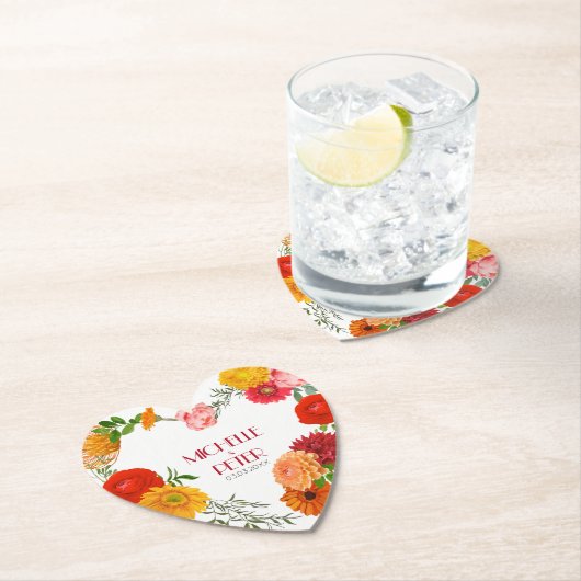 Bloemkrans- Bewaar de datum Kartonnen Onderzetters (Insitu)