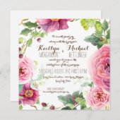 Bloemkrans bladtak bessen Rozen pioenrozen Kaart (Voorkant / Achterkant)