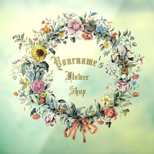 Bloemkrans bloemenwinkel Sjabloon Raamsticker (Vel 3)