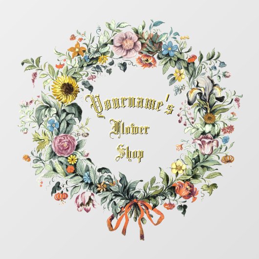 Bloemkrans bloemenwinkel Sjabloon Raamsticker (Vel)