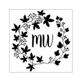 Bloemkrans Botanisch Monogram Herfst Rubberstempel (Afrduk)