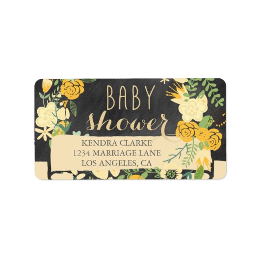 BLOEMKRANS CHALKBOARD BABY SHOWER LABELS (Voorkant)