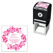 Bloemkrans Cursief Fuchsia retouradres Zelfinktende Stempel (In situ)