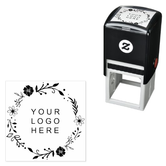 bloemkrans | Custom Company Business Logo Zelfinktende Stempel (In situ)