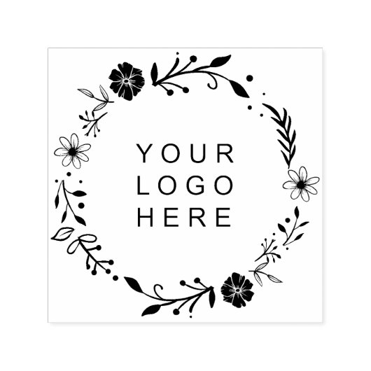 bloemkrans | Custom Company Business Logo Zelfinktende Stempel (Design)