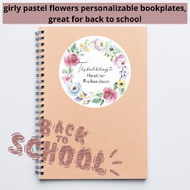 Bloemkrans Dit boek behoort tot de boekenplaten Ronde Sticker