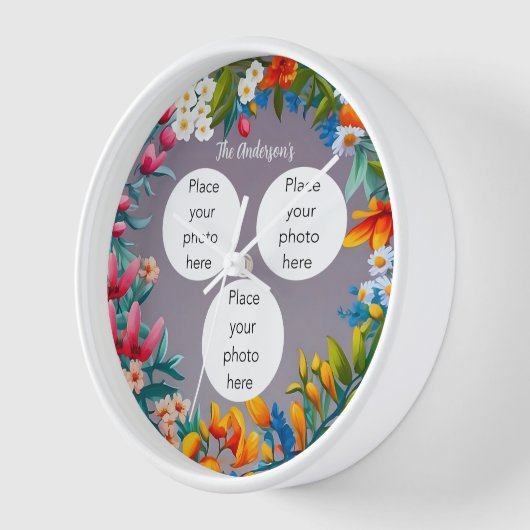 Bloemkrans drie foto en naam aanpasbaar (Hoek)