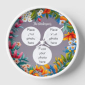 Bloemkrans drie foto en naam aanpasbaar (Voorkant)