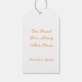 Bloemkrans en honingpot bij cadeaulabel (Achterkant)