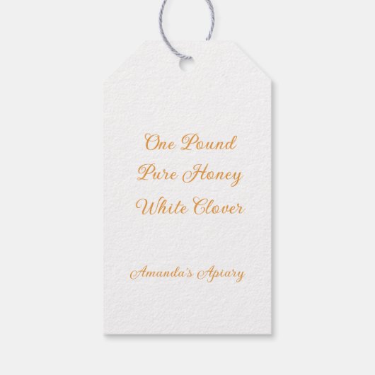 Bloemkrans en honingpot bij cadeaulabel (Achterkant)