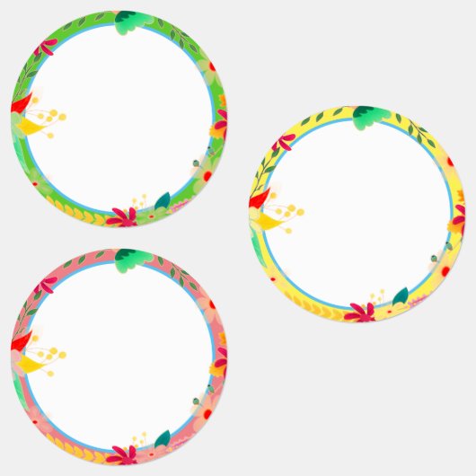 Bloemkrans Kleurrijke Land Waterdichte Labels (Groep)