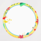 Bloemkrans Kleurrijke Land Waterdichte Labels (Design 2)