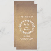 Bloemkrans kraft stijl bruiloft programma's (Voorkant / Achterkant)