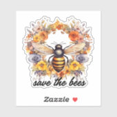 Bloemkrans Save the Bees Waterproof Sticker (Vel)