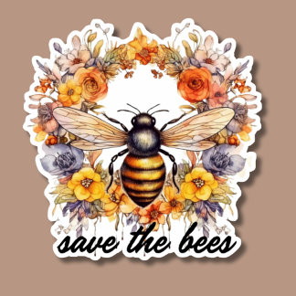 Bloemkrans Save the Bees Waterproof Sticker