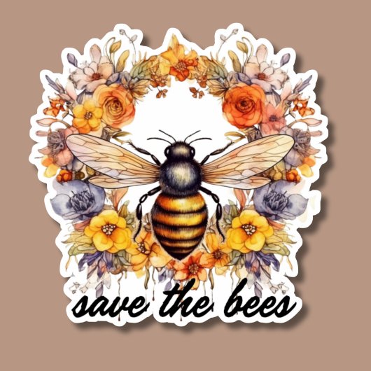 Bloemkrans Save the Bees Waterproof Sticker